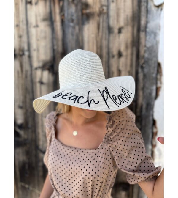 Beach Please Ψάθινο Καπέλο - Μπέζ
