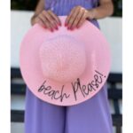 Beach Please Ψάθινο Καπέλο - Ρόζ