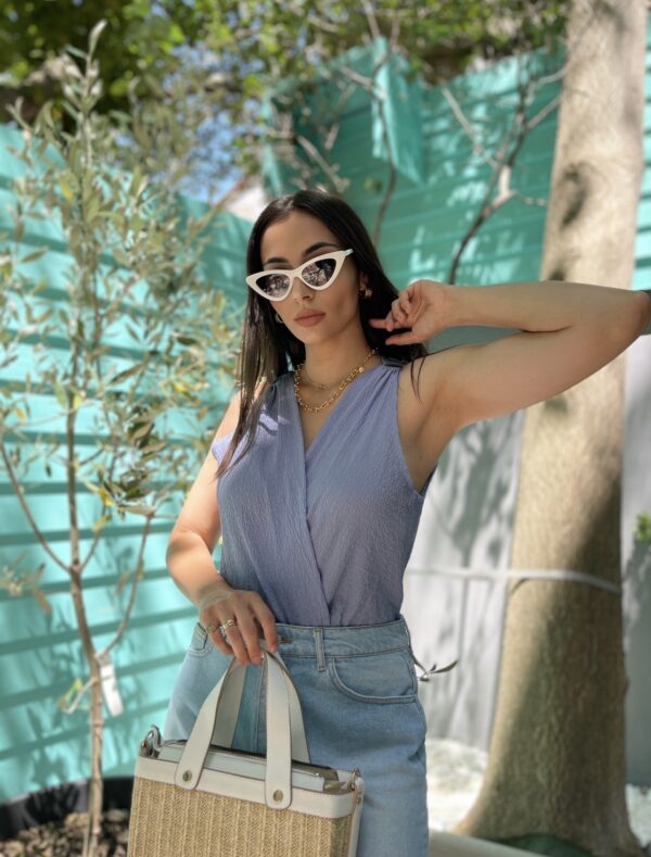 Γκοφρέ Bodysuit - Μπλέ