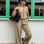 ENRICA ΣΕΤ ΓΙΛΕΚΟ ΠΑΝΤΕΛΟΝΙ ΜΕ ΛΕΠΤΟΜΕΡΕΙΑ ΣΤΗ ΜΕΣΗ - ΛΑΔΙ