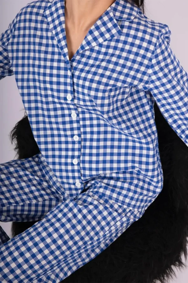 Σετ Πιτζάμες Καρό - Μπλε