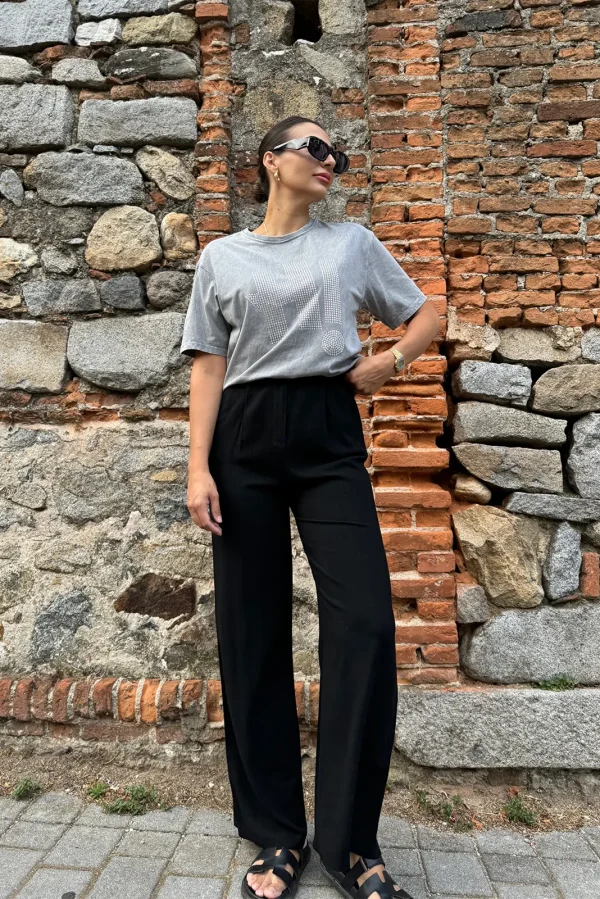 Λινό Παντελόνι - Μαύρο