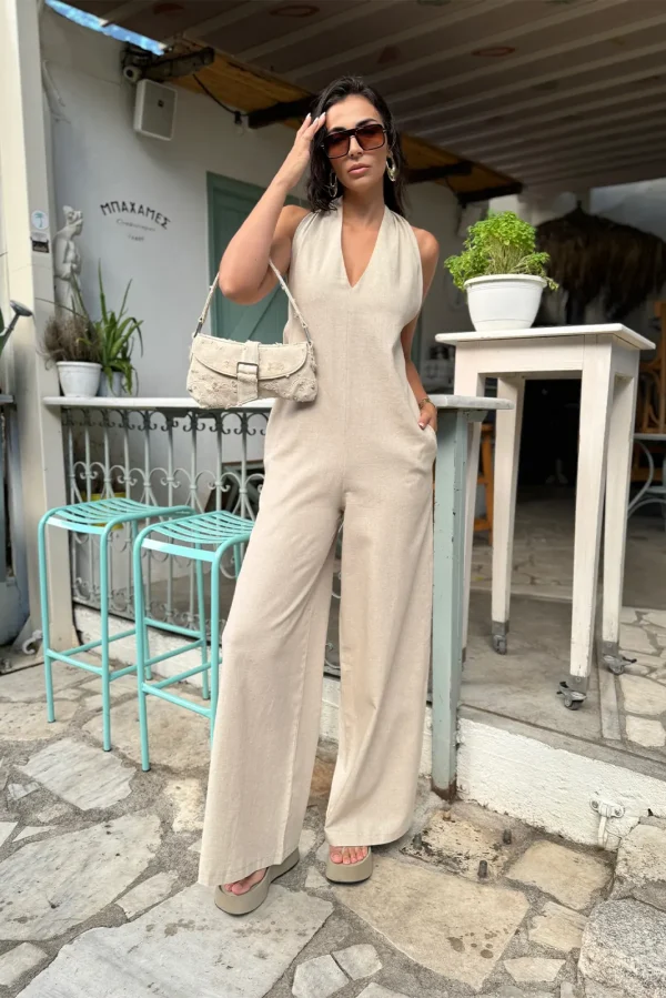 Linen Ολόσωμη Φόρμα - Εκρού