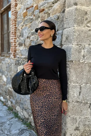 Basic Μακρυμάνικο T-Shirt - Μαύρο