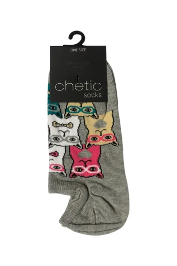 Γυναικεία σοσόνια με σχέδιο Γάτες - Γκρί