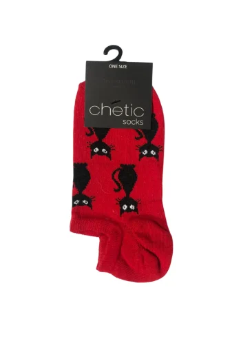 Γυναικεία Σοσόνια με Σχέδιο Γάτες - Κόκκινο