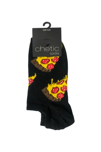 Γυναικεία Σοσόνια με Σχέδιο Κομμάτια Πίτσας - Μαύρο