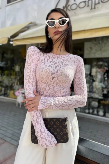 Μπλούζα Δαντέλα - Ροζ