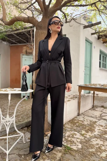 Laura Σετ Σακάκι Μεσάτο και Παντελόνι - Μαύρο