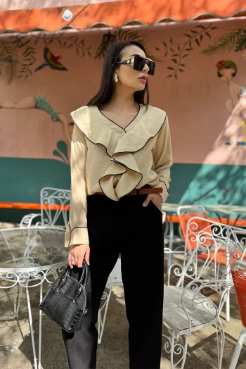 Πουκάμισο με Βολάν - Μπεζ