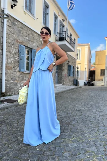 Ικαρία Σετ Μπλούζα Παντελόνα - Γαλάζιο