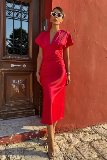 Σατέν Φόρεμα - Κόκκινο