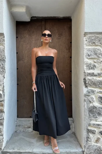 Στραπλες Φόρεμα Balloon - Μαύρο