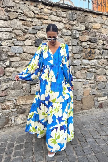 Maxi Boho Φλοράλ Φόρεμα