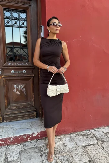 Clueless Φόρεμα με Αξεσουάρ - Καφέ