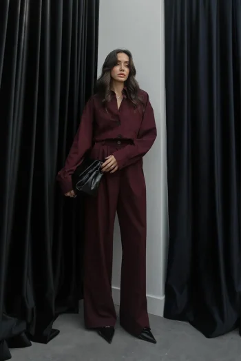 Valery Σετ Πουκάμισο Παντελόνα - Μπορντό