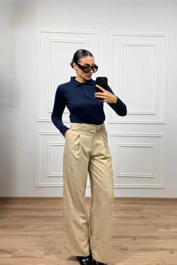 Καστόρ Παντελόνι με Ζώνη - Μπεζ