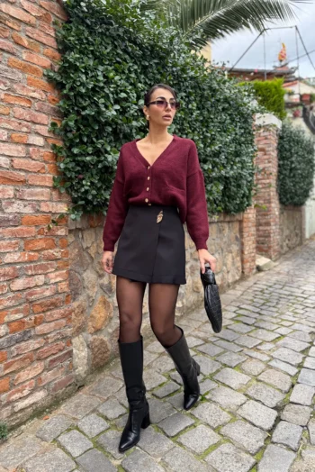 Φούστα Σορτς με Αξεσουάρ - Μαύρο