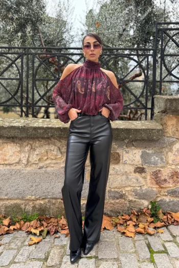 Palazzo Παντελόνι Δερματίνη - Μαύρο