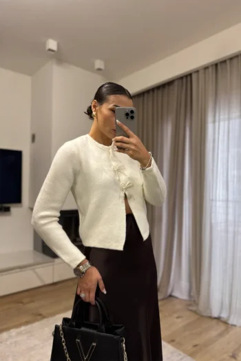 Ζακέτα με Φιόγκους Πέρλες - Ζαχαρί