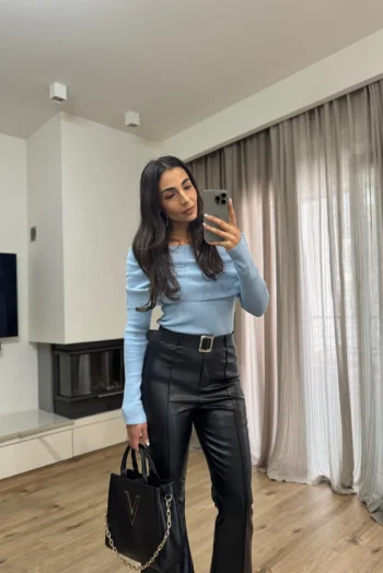 Μπλούζα με Έξω τους Ώμους - Γαλάζιο