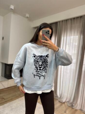 Φούτερ με Στάμπα - Γαλάζιο