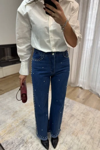 Τζιν Παντελόνι με Τρουκς - Μπλέ