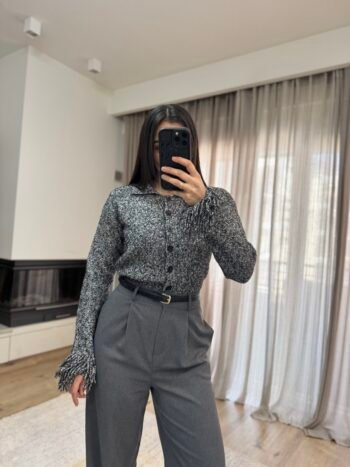 Ζακέτα με Πόλο Γιακά - Μαύρο