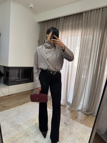 Παντελόνι Flare με Ζώνη - Μαύρο