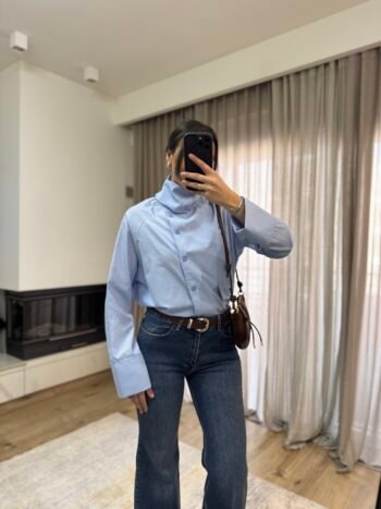 Μοντέρνο Ριγέ Πουκάμισο - Μπλε