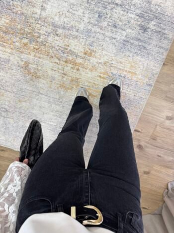 Τζιν Παντελόνι με Ζώνη - Μαύρο