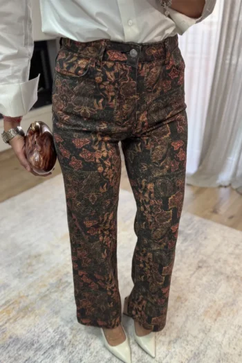 Ethnic Print Jean - Καφέ