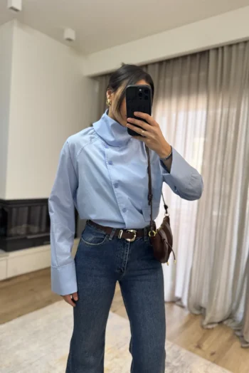 Μοντέρνο Ριγέ Πουκάμισο - Μπλε