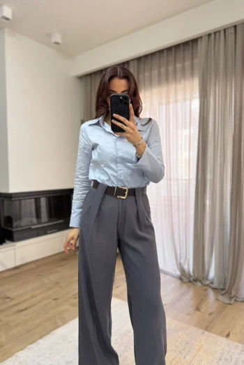 Benson Παντελόνι με Ζώνη - Γκρι