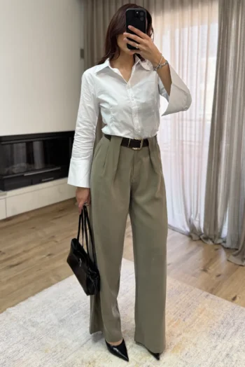 Benson Παντελόνι με Ζώνη - Χακί