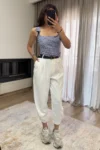 Baggy Style Υφασμάτινο Παντελόνι - Λευκό